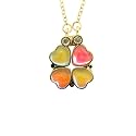 Four Leaf Clover Folding Pendant Necklace for Women – 2-in-1 Convertible Design – Gold &amp; Silver Plated Zircon Jewelry