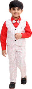 fourfolds boys partyfestive dress shirt trouser waistcoat red