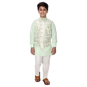 FOURFOLDS Ethnic Wear Kurta Pyjama with Waist