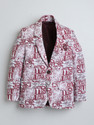 Fourfolds Boys Printed Double Breasted Casual Blazer (Maroon)