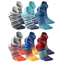Fourluoo 3/6 Pairs Cotton Toe Socks for Women Men