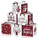 Fourluoo 6 Pack Christmas Storage Basket with Handles Buffalo Plaid Clothes Storage Basket Bin Foldable Box Bins Organizer for Closet Shelf Nursery Kid Room Book Toy Chest