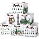 Fourluoo 6 Pack Christmas Tree Storage Basket with Handles
