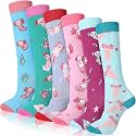 Fourluoo 6 Pairs Kid Axolotl Mermaid Socks