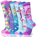 Fourluoo 6 Pairs Kid Axolotl Mermaid Socks