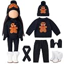 Fourluoo 6 Pcs 18" Christmas Doll Clothes, Black, Gingerbread