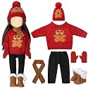 Fourluoo 6 Pcs 18" Christmas Doll Clothes, Red, Gingerbread