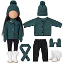 Fourluoo 6 Pcs 18" Christmas Doll Clothes, Green, Button Sweater Style