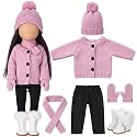 Fourluoo 6 Pcs 18" Christmas Doll Clothes, Pink, Button Sweater Style