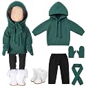 Fourluoo 6 Pcs 18" Christmas Doll Clothes, Green, Hooded Style