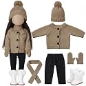 Fourluoo 6 Pcs 18" Christmas Doll Clothes, Brown, Button Sweater Style