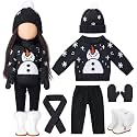 Fourluoo 6 Pcs 18" Christmas Doll Clothes, Black, Snowman