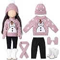 Fourluoo 6 Pcs 18" Christmas Doll Clothes, Pink, Snowman