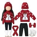 Fourluoo 6 Pcs 18" Christmas Doll Clothes, Red, Snowman