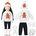 Fourluoo 6 Pcs 18" Christmas Doll Clothes, White, Gingerbread