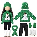 Fourluoo 6 Pcs 18" Christmas Doll Clothes, Green, Snowman