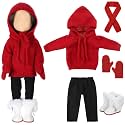 Fourluoo 6 Pcs 18" Christmas Doll Clothes, Light Red, Smart Style