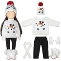 Fourluoo 6 Pcs 18" Christmas Doll Clothes, White, Snowman