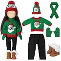Fourluoo 6 Pcs 18" Christmas Doll Clothes, Green and Red, Santa Claus
