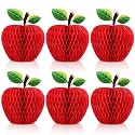 Fourluoo 6 Pcs Large Red Apple Honeycomb Centerpieces 5.5 x 7.9 Inch