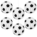 Fourluoo 6 Pcs Large Soccer Honeycomb Centerpieces 7.9 Inch Paper Soccer Party Hanging Decorations Table Decorations for Men Sports Themed Birthday Baby Shower Party Supplies