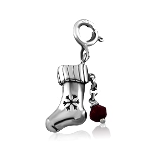 fourseven jewellery 925 sterling silver christmas stuff my stocking charm pendant - fits in bracelets chains and necklace for women and girls
