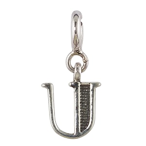 fourseven jewellery 925 sterling silver english alphabet letter charm pendant fits in bracelet and chain for men and women
