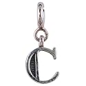 FOURSEVEN Jewellery 925 Sterling Silver English Alphabet Letter Charm Pendant, Fits in Bracelet and Chain for Men and Women