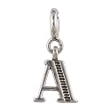 FOURSEVEN Jewellery 925 Sterling Silver English Alphabet Letter Charm Pendant, Fits in Bracelet and Chain for Men and Women