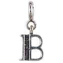 FOURSEVEN Jewellery 925 Sterling Silver English Alphabet Letter Charm Pendant, Fits in Bracelet and Chain for Men and Women