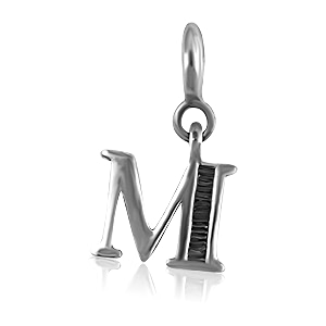 fourseven jewellery 925 sterling silver english alphabet letter charm pendant fits in bracelet and chain for men and women