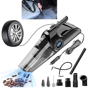 4 in 1 air pump for car tyre and car vacuum cleaner - multifunctional car air pump with tyre inflator - efficient car vacuum cleaner and air pump combo for vehicle maintenance