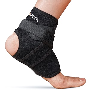 fovera premium ankle support compression brace for injuries ankle protection  adjustable wrap for pain relief amp recovery ankle band for men amp women breathable neoprene - 1 pc universal size