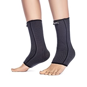 fovera ankle brace compression support sleeve 1 pair - for plantar fasciitis arch support foot amp ankle swelling achilles tendon joint pain injury recovery m
