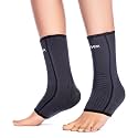 FOVERA Ankle Compression Sleeve, Ankle protector for Men &amp; Women, for Heel Pain Relief, Ankle Support &amp; Plantar Fasciitis (Size - L, 1 Pair)