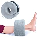 FOVERA Foot Elevator Pillow with Adjustable Hook & Loop, for Heel & Ankle Pressure Ulcers, Sores or Injuries | Spiral Cut Design | Ideal for Foot, Ankle, Knee Joint and Leg Injury (Grey)