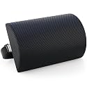 FOVERA Lumbar Support Roll for Back Pain Relief - Versatile Cushion for Office, Car, and Travel with Adjustable Strap, Provides Ideal Lumbar, Back Support & Posture Correction (Mesh Black, Slim)