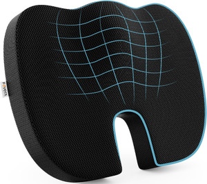 fovera orthopedic coccyx seat cushion - for tailbone pain relief for above 80kg wt back  lumbar support black