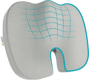 fovera orthopedic coccyx seat cushion - for tailbone pain relief for below 80kg wt back  lumbar support grey