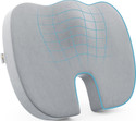 FOVERA Orthopedic Coccyx Seat Cushion - For Tailbone Pain Relief (For Below 80kg WT) Back / Lumbar Support (Grey)