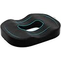 FOVERA Donut Pillow for Piles & Tailbone Pain | 2-Years Warranty | Orthopedic Memory Foam Donut Ring Seat Cushion for Office Chair & Car | Hemorrhoid, Coccyx, Post-Natal Relief (Black & Grey)