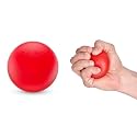 FOVERA GEL Stress Relief MEDIUM Resistance Squeeze Ball (1 pcs) for Hand Therapy, Exercise, Arthritis, Finger, Wrist, Carpal Tunnel, Pain Relief, Grip Exerciser Strengthening (2.5 inch, Red, Medium)