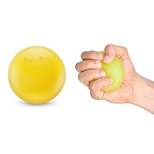 fovera gel stress relief soft squeeze ball 1 pcs for hand therapy exercise arthritis finger wrist carpal tunnel pain relief grip exerciser strengthening 25 inch yellow soft