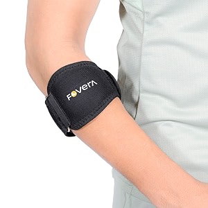 fovera tennis elbow support brace adjustable elbow support strap with gel padding for pain relief weightlifting amp sports for men amp women universal size black