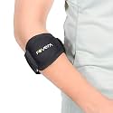 FOVERA Tennis Elbow Support Brace, Adjustable Elbow Support Strap with Gel Padding for Pain Relief, Weightlifting &amp; Sports for Men &amp; Women, Universal Size, Black