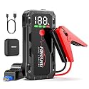 FOWAWU 26800 mAh 7000 A Peak Jump Starter for 12 V Vehicles (12 L Petrol / 10 L Diesel) and Moto, Car Battery Jump Starter Power Pack with Smart Jumper, 5 * 3.5 CM Large Screen and LED Torch