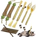 12pcs Catnip Chew Toys Set for Cats, Natural Silvervine Dental Sticks for Cats, Kitten Teeth Cleaning Treat Toy for Indoor Cats Interactive Increase Appetite Relief Cats Stress