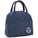 Insulated Lunch Bag for Office School Picnic Outdoor Lunch Bag for Women Student Kids Storage Bag Portable and Reusable Regular Size (Navy Blue)