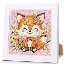 Fox Diamond Art Painting Kits for Kids with Frame Ages 4-8-12 (7x7 inch)
