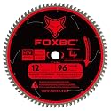 FOXBC 12 Inch Saw Blade 96-Tooth TCG for Aluminum Non-Ferrous Metal & Plastic Cutting with 1-Inch Arbor